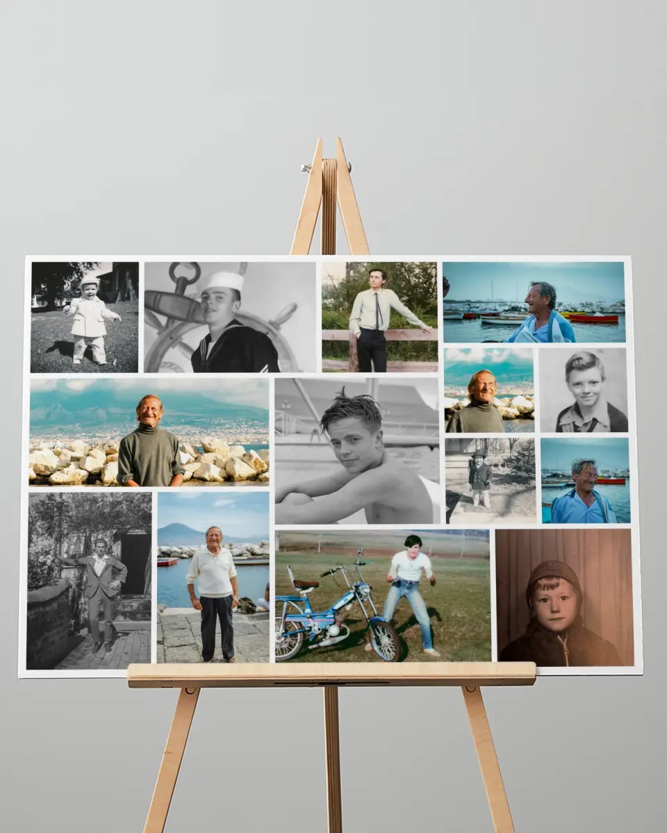This is a 20" x 28" Memorial Sign called Life's Beautiful Moments printed in full color with Rose Gold foil