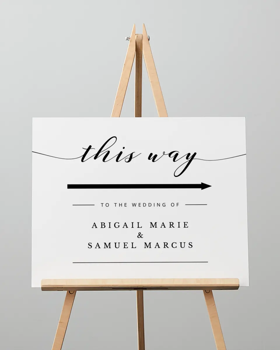 This is a 16" x 20" Direction Sign called Timeless Eloquence printed in full color