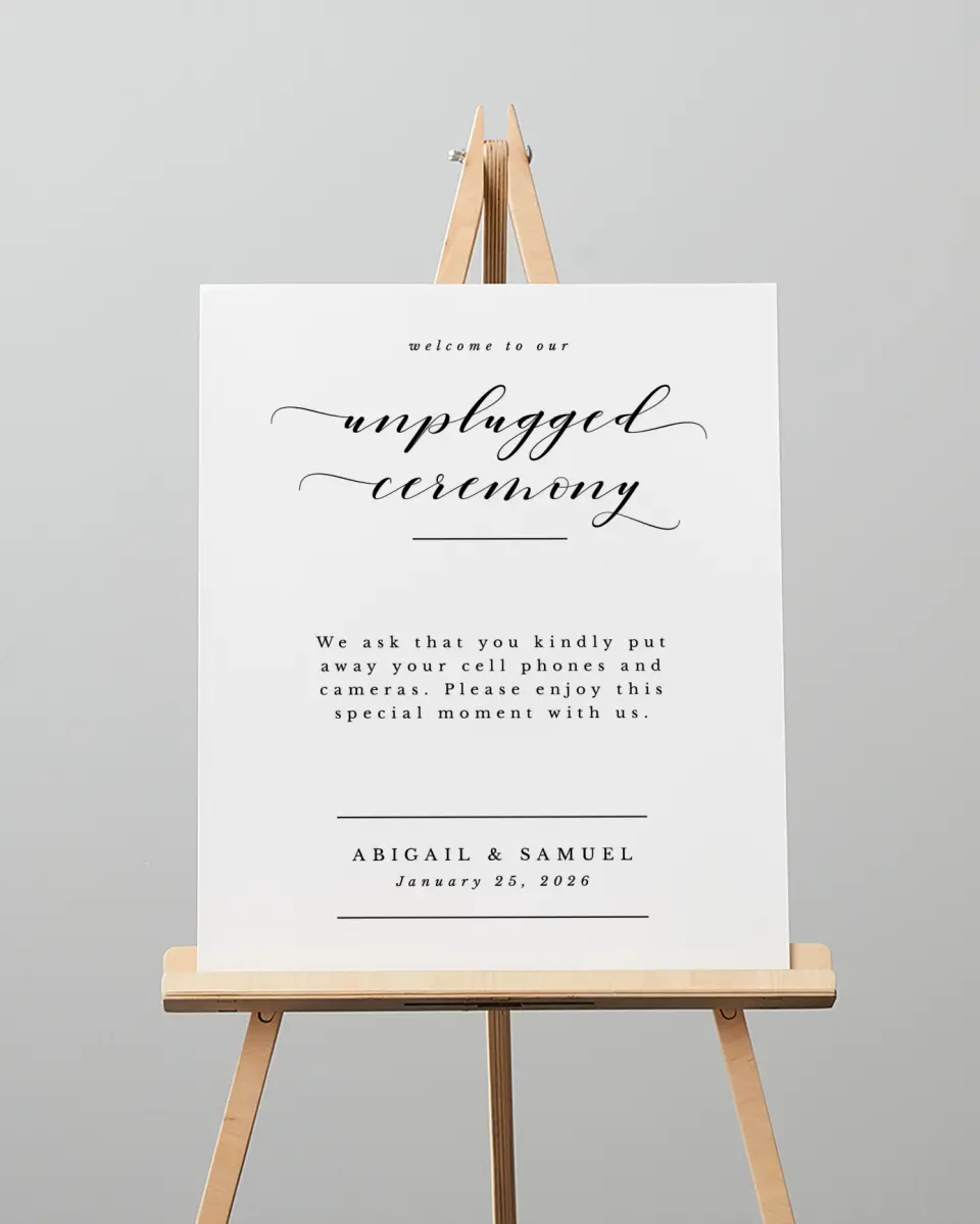 This is a 16" x 20" Unplugged Sign called Timeless Eloquence printed in full color