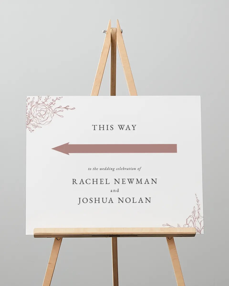 This is a 16" x 20" Direction Sign called Blooming Rose printed in full color