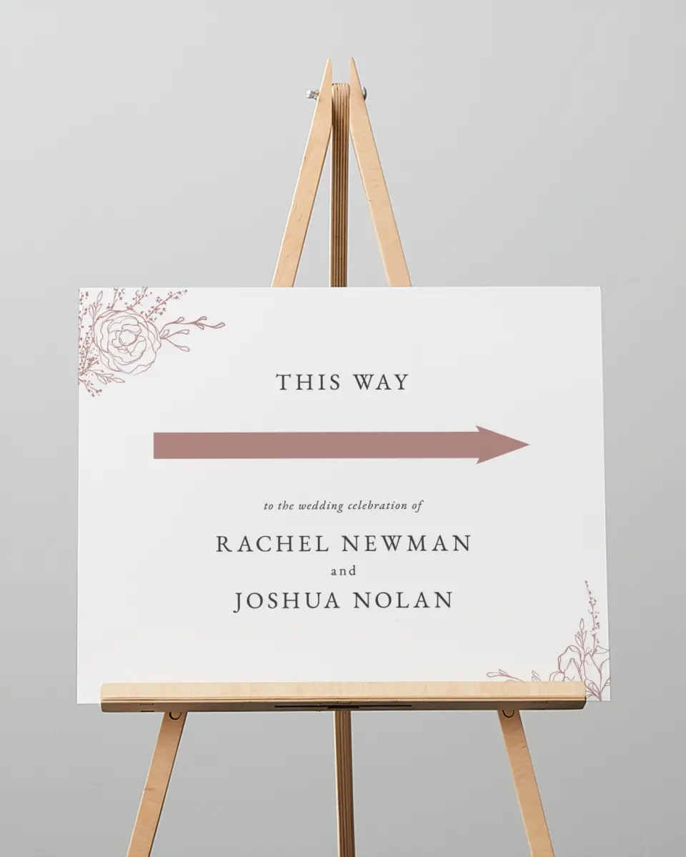 This is a 16" x 20" Direction Sign called Blooming Rose printed in full color