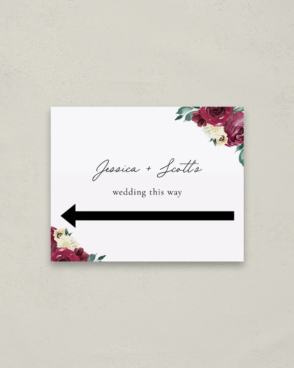 This is a 16" x 20" Direction Sign called Floral Touch printed in full color
