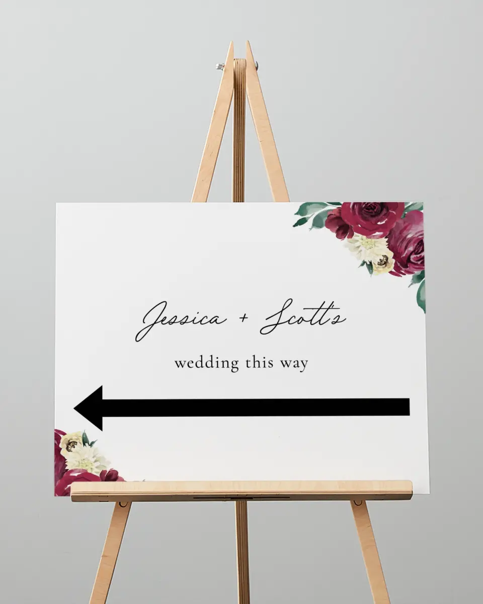 This is a 16" x 20" Direction Sign called Floral Touch printed in full color