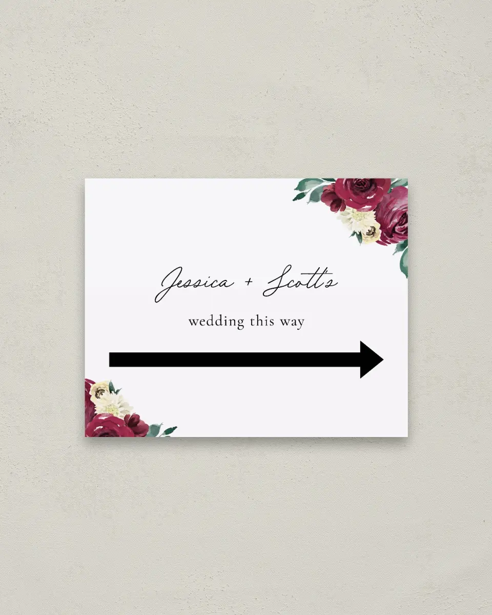 This is a 16" x 20" Direction Sign called Floral Touch printed in full color
