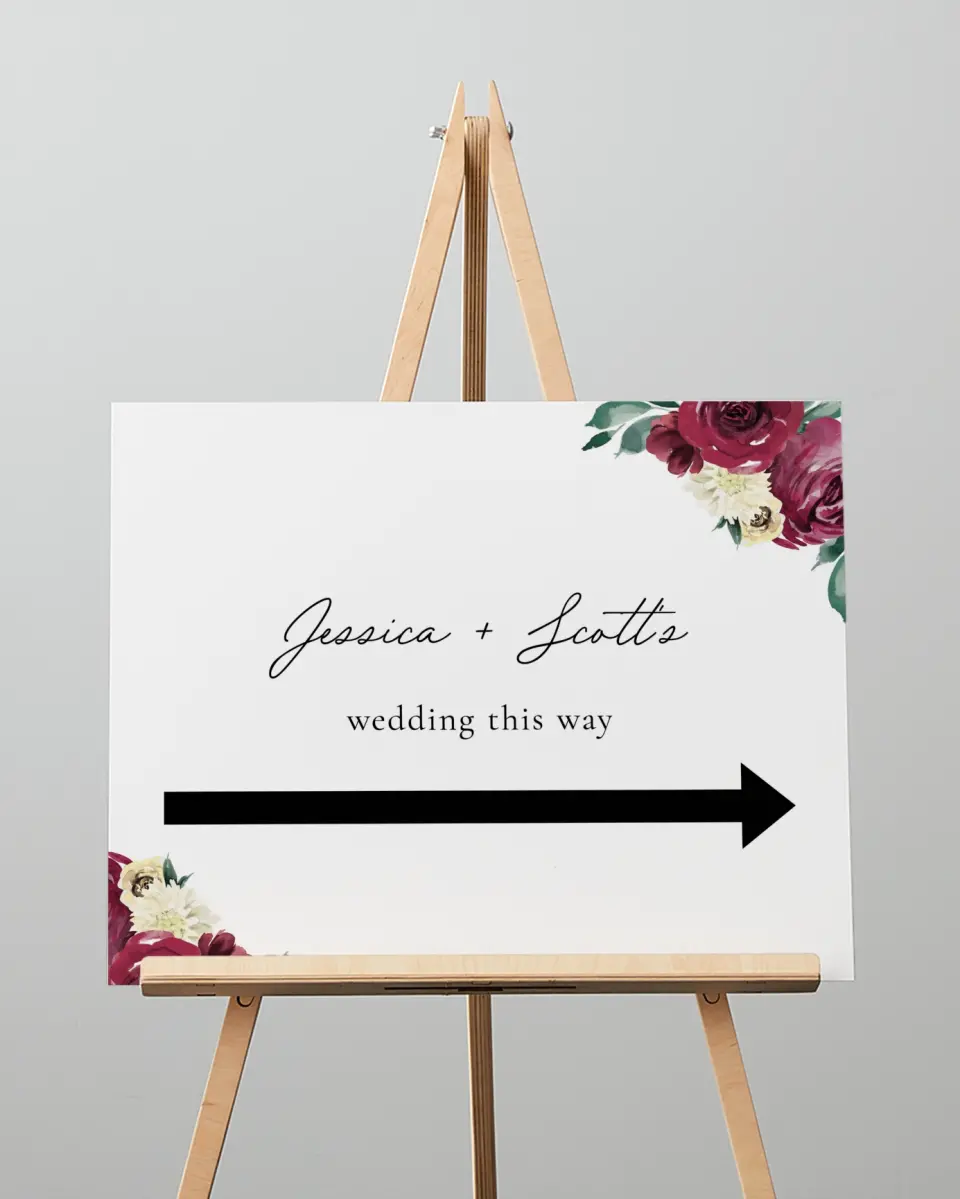 This is a 16" x 20" Direction Sign called Floral Touch printed in full color