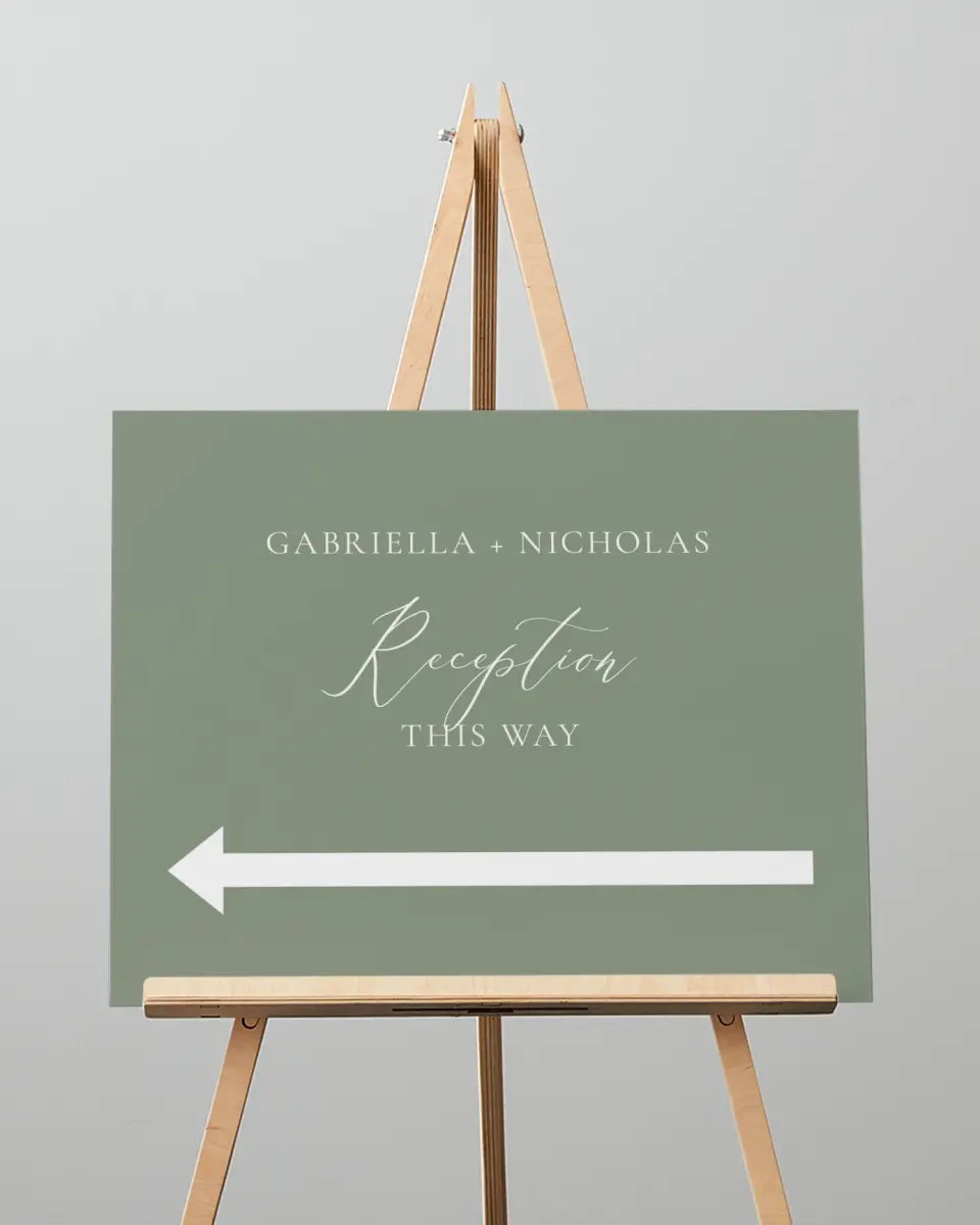 This is a 16" x 20" Direction Sign called Minimalist Type printed in full color