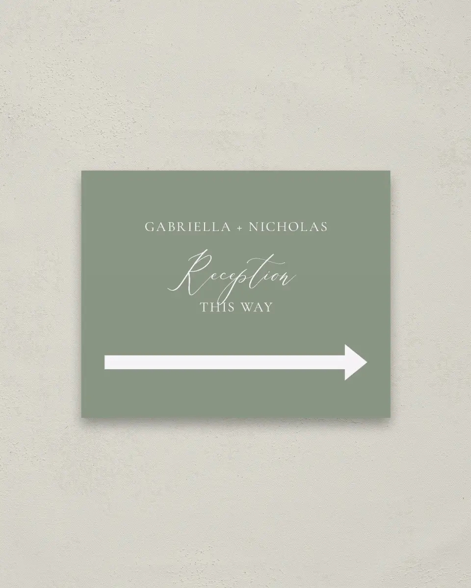 This is a 16" x 20" Direction Sign called Minimalist Type printed in full color