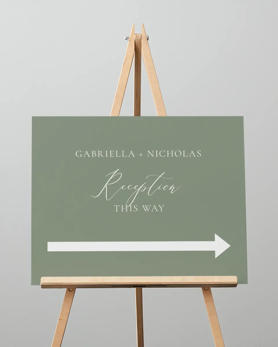 This is a 16" x 20" Direction Sign called Minimalist Type printed in full color