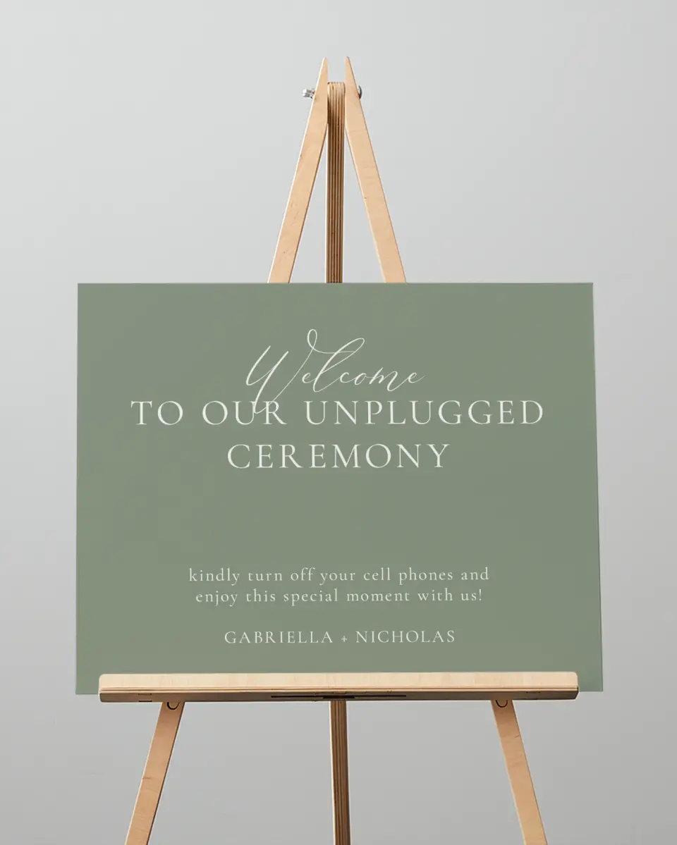 This is a 16" x 20" Unplugged Sign called Minimalist Type printed in full color