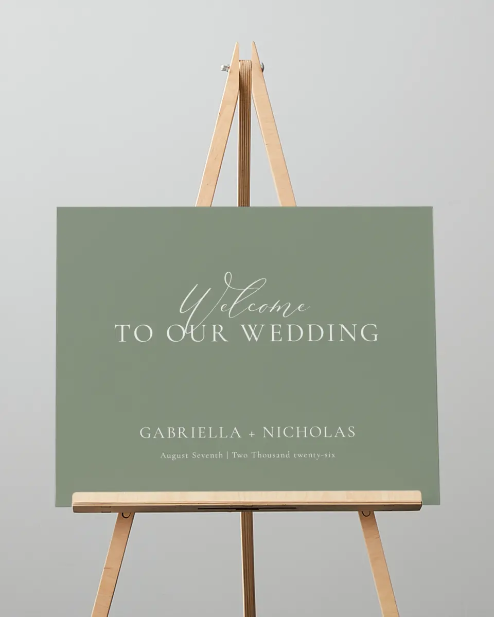 This is a 16" x 20" Welcome Sign called Minimalist Type printed in full color