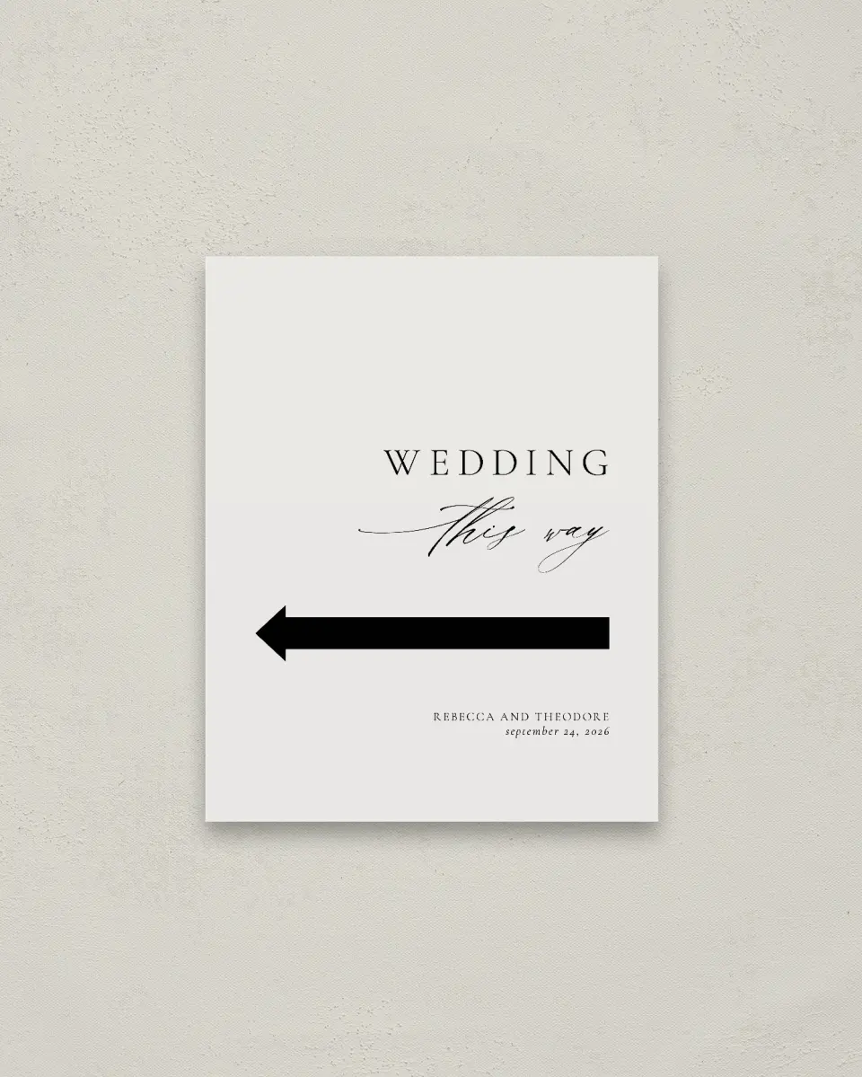 This is a 16" x 20" Direction Sign called Simply Elegant printed in full color