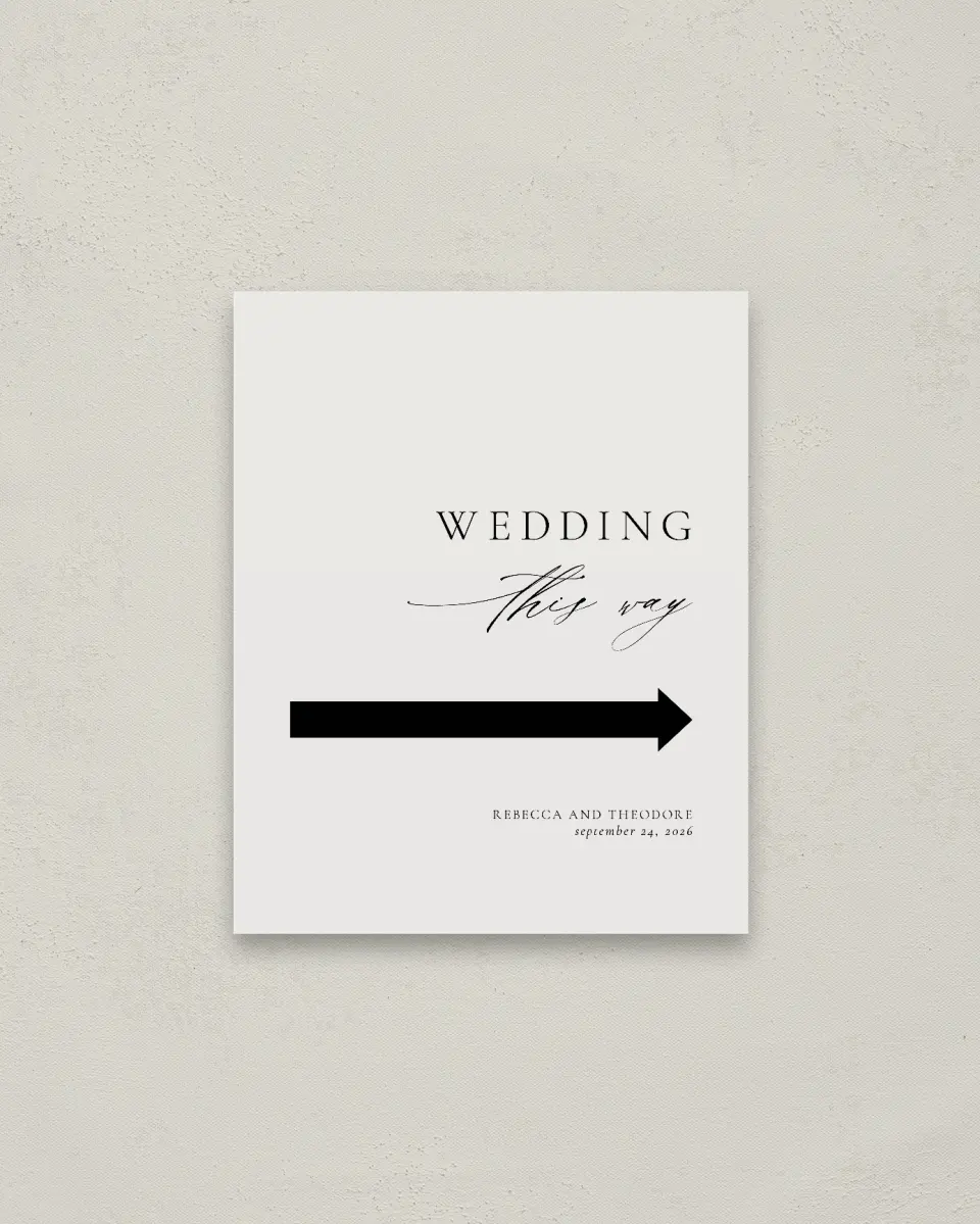 This is a 16" x 20" Direction Sign called Simply Elegant printed in full color