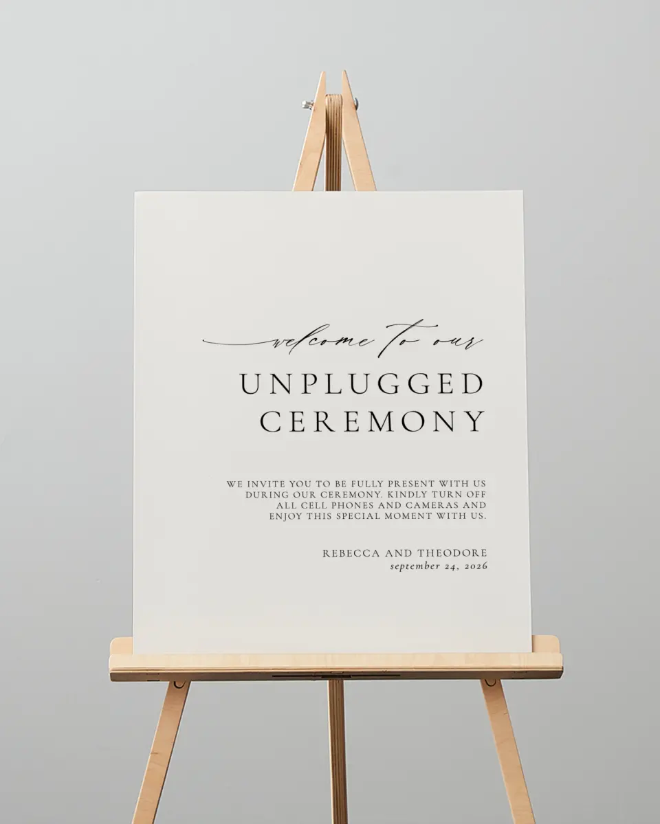 This is a 16" x 20" Unplugged Sign called Simply Elegant printed in full color