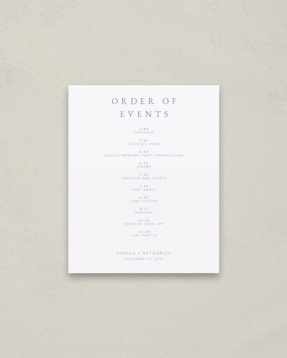 This is a 16" x 20" Schedule Sign called Dainty Wreath printed in full color