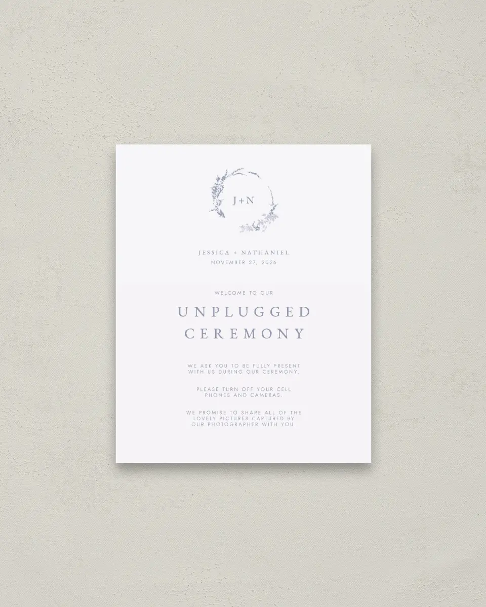 This is a 16" x 20" Unplugged Sign called Dainty Wreath printed in full color