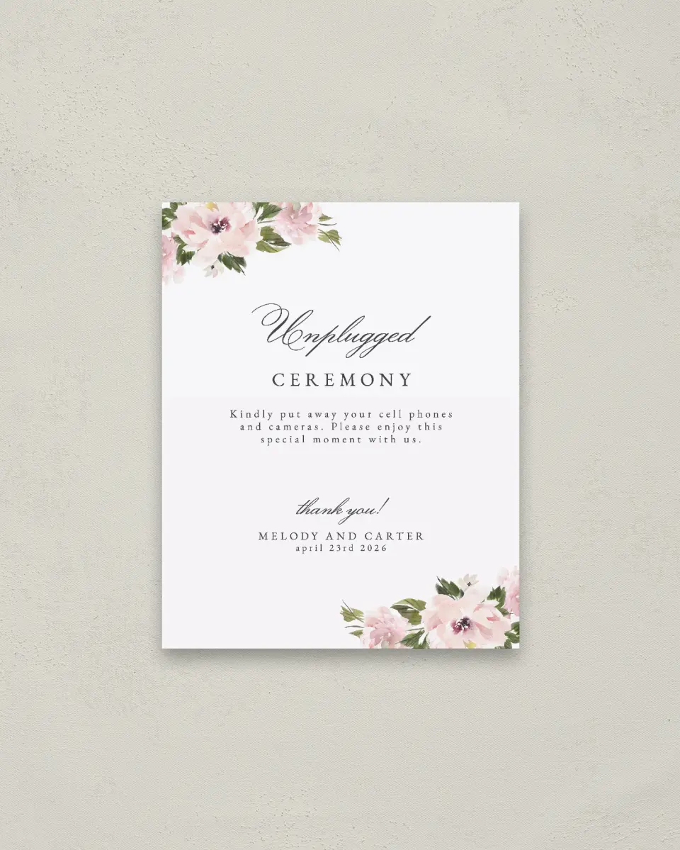 This is a 16" x 20" Unplugged Sign called Sweet Floral printed in full color
