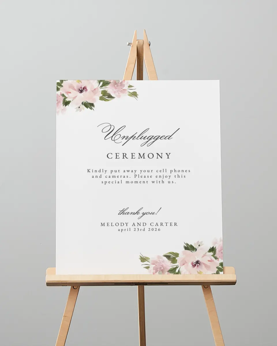 This is a 16" x 20" Unplugged Sign called Sweet Floral printed in full color