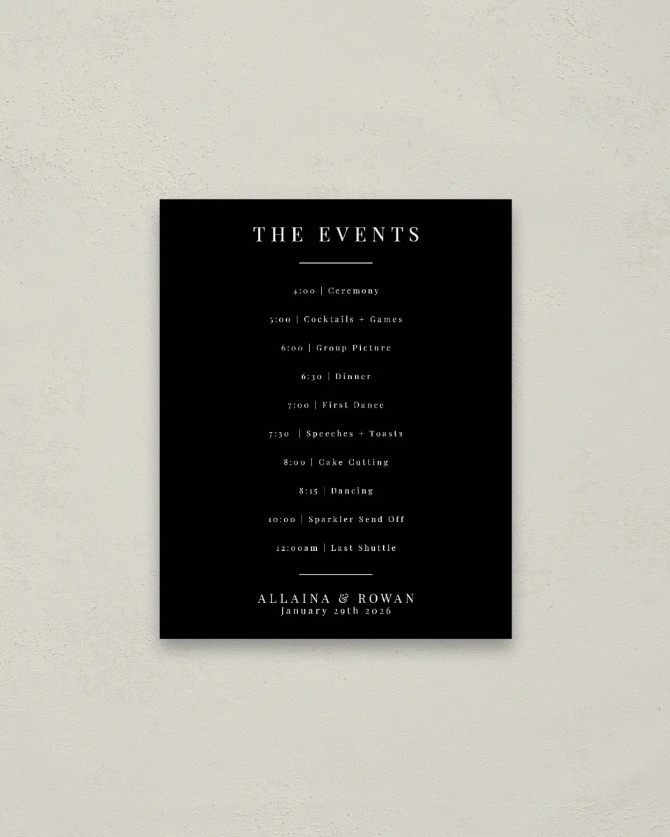 This is a 16" x 20" Schedule Sign called Pure Devotion printed in full color