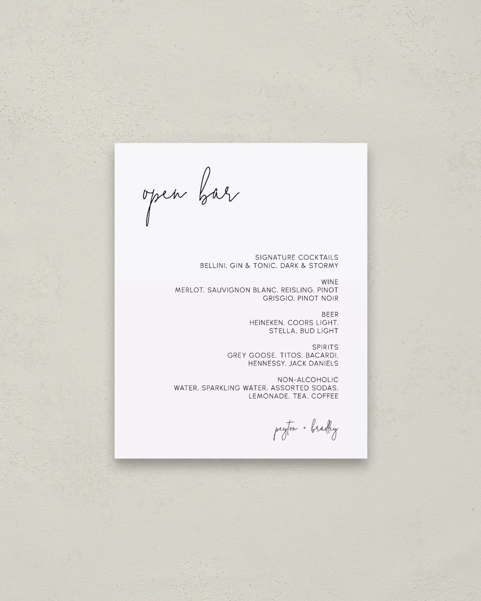 This is a 16" x 20" Menu Sign called Mod Aesthetic printed in full color