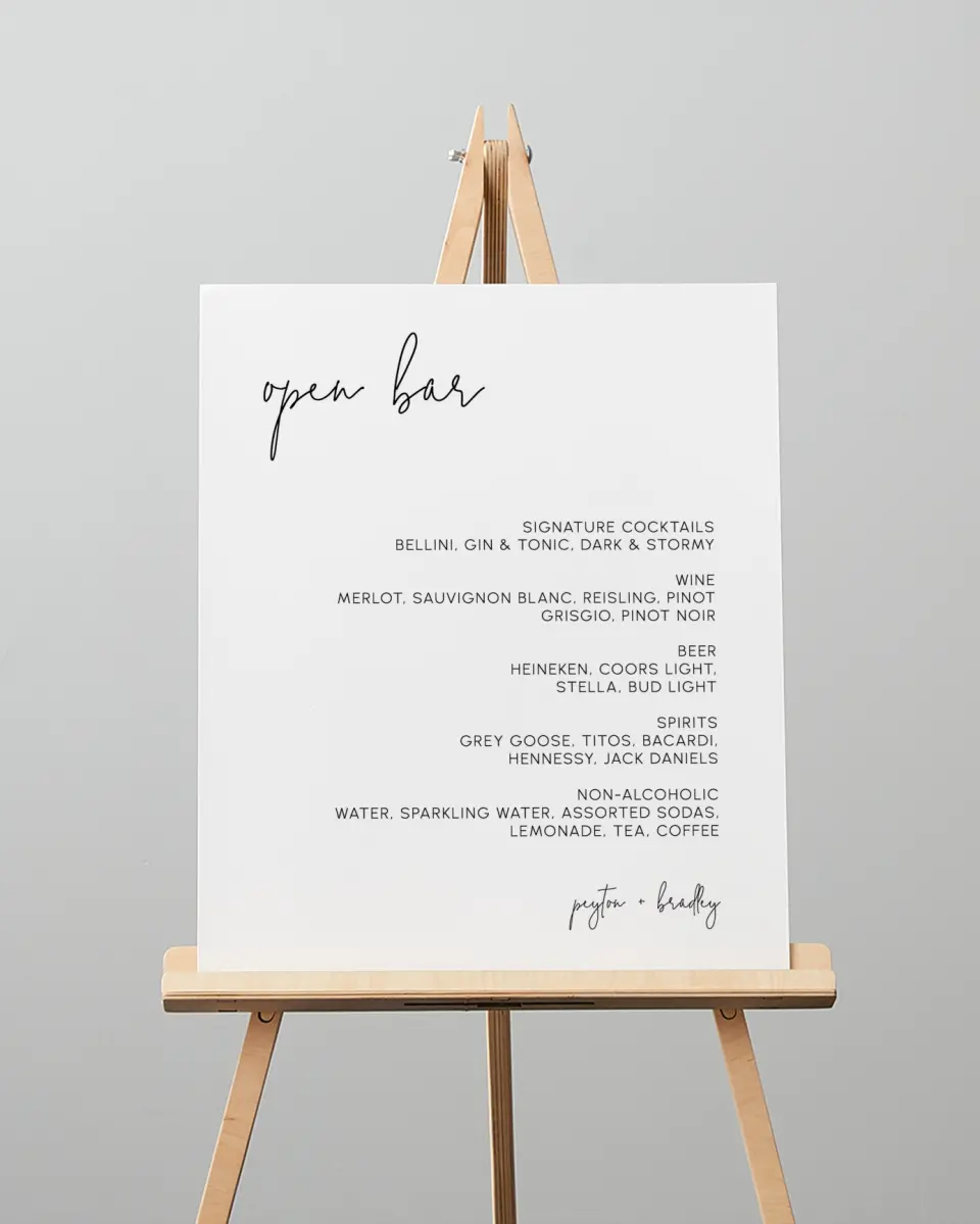 This is a 16" x 20" Menu Sign called Mod Aesthetic printed in full color