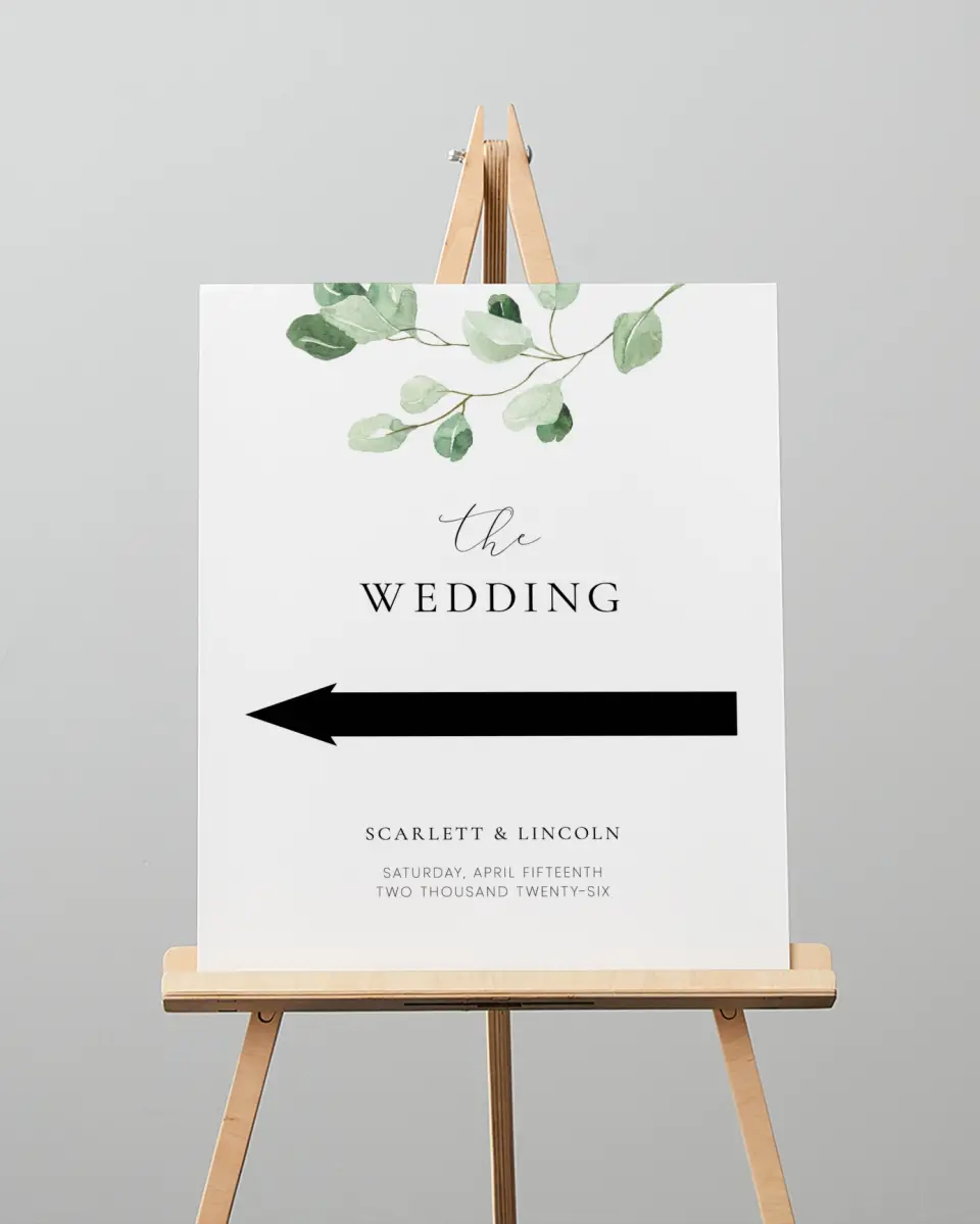 This is a 16" x 20" Direction Sign called Sweet Greenery printed in full color