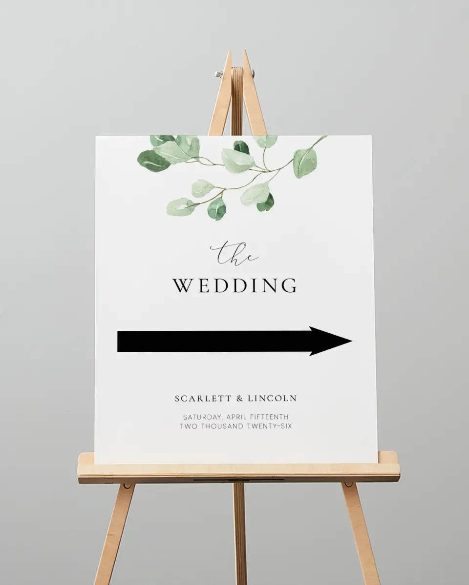 This is a 16" x 20" Direction Sign called Sweet Greenery printed in full color