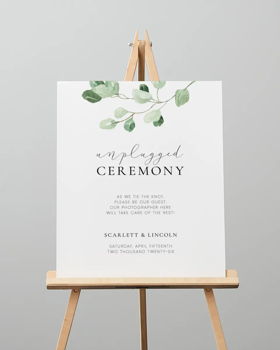This is a 16" x 20" Unplugged Sign called Sweet Greenery printed in full color