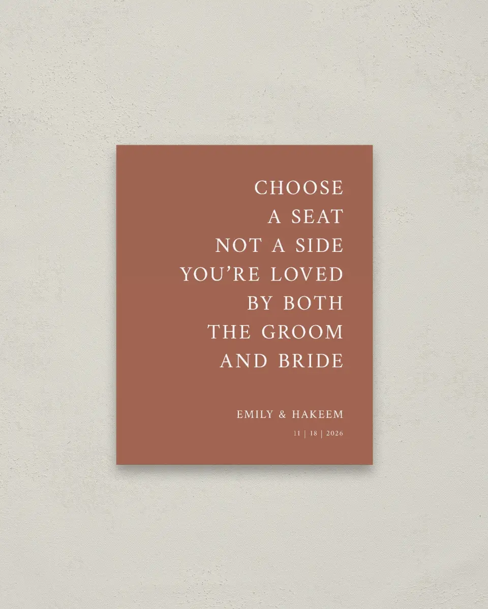 This is a 16" x 20" Pick a Seat Sign called Timeless Truth printed in full color