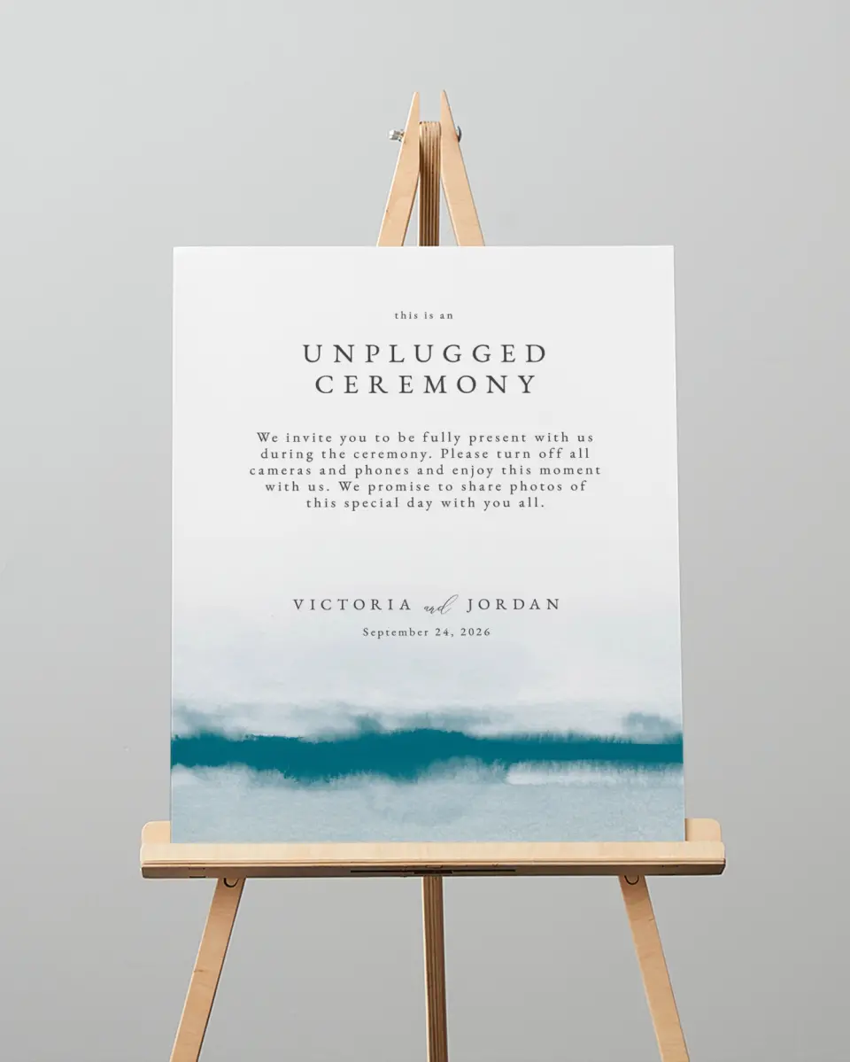 This is a 16" x 20" Unplugged Sign called Shore Impression printed in full color