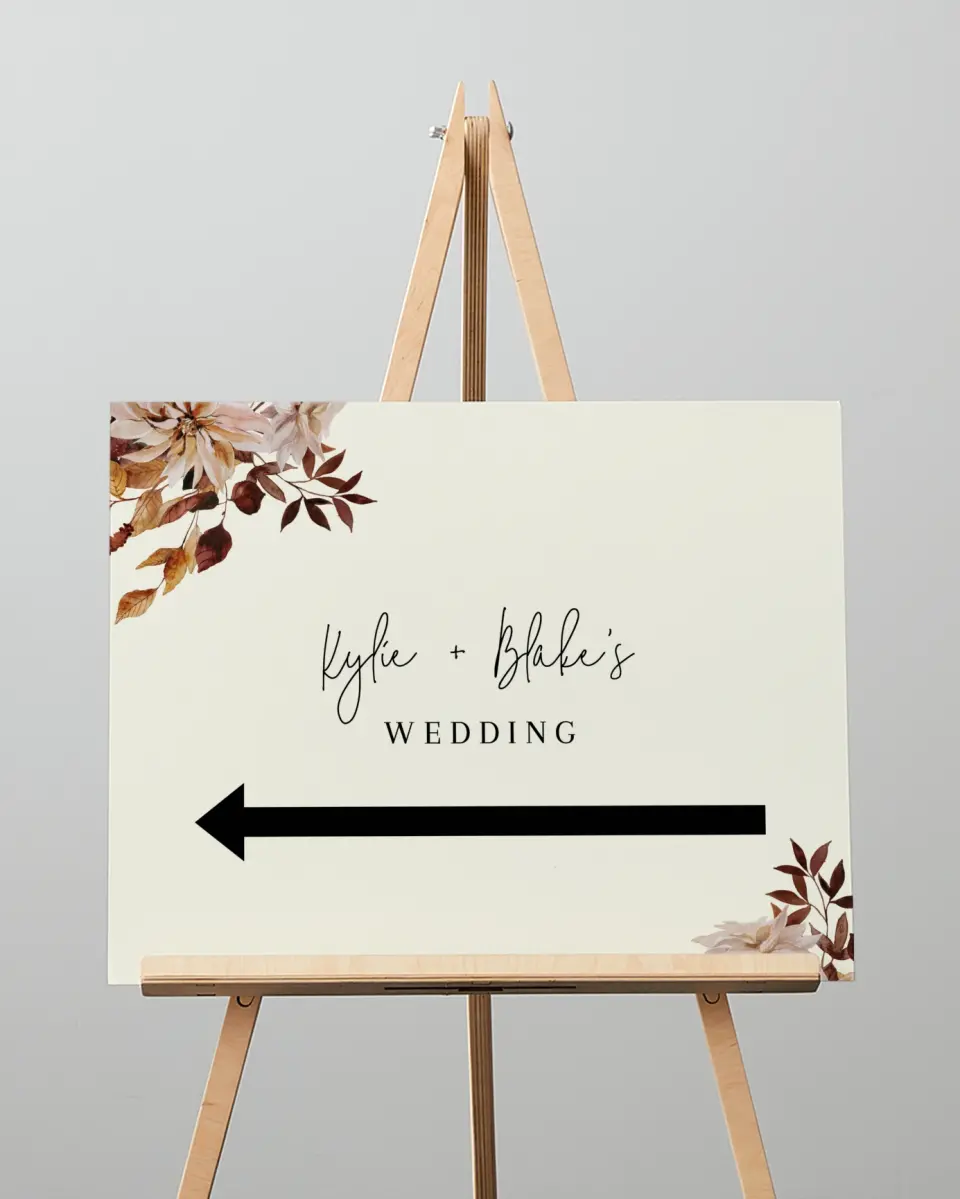 This is a 16" x 20" Direction Sign called Country Blooms printed in full color