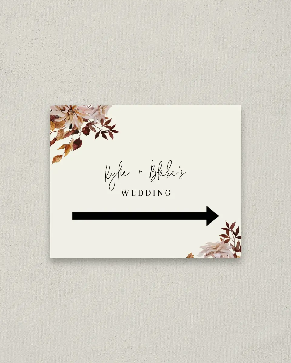 This is a 16" x 20" Direction Sign called Country Blooms printed in full color