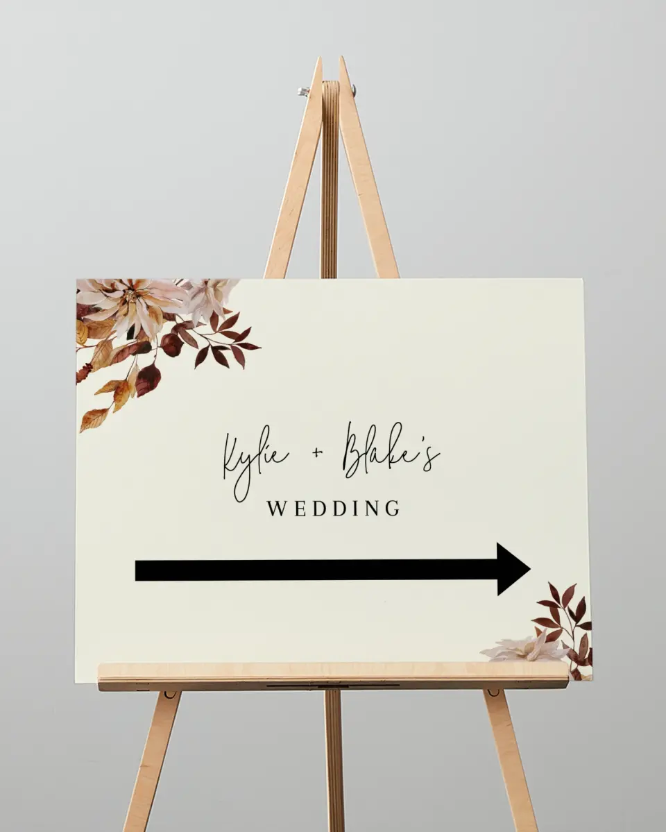 This is a 16" x 20" Direction Sign called Country Blooms printed in full color