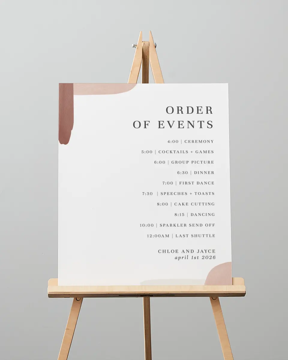 This is a 16" x 20" Schedule Sign called Mod Paint printed in full color