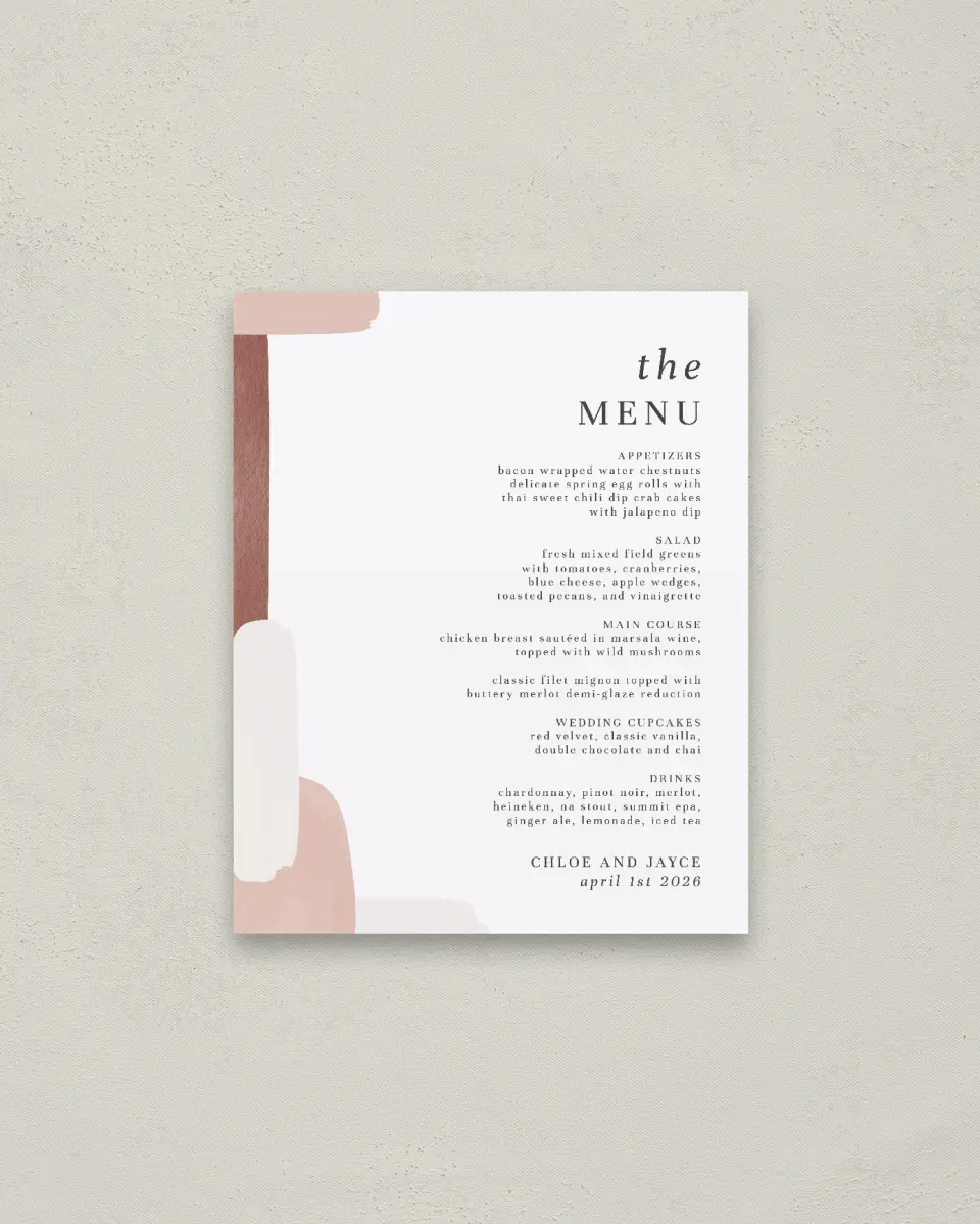 This is a 16" x 20" Menu Sign called Mod Paint printed in full color