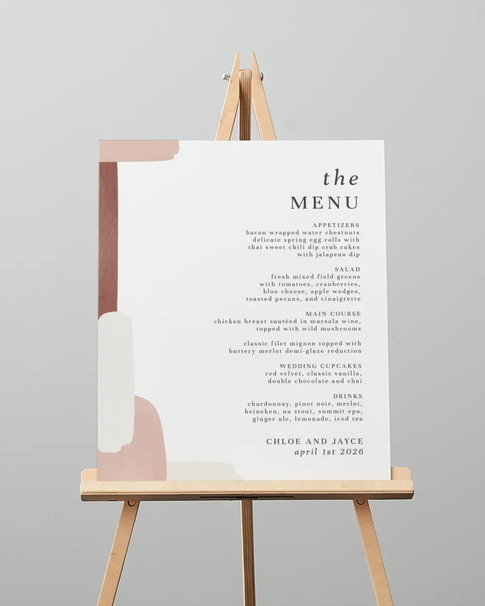 This is a 16" x 20" Menu Sign called Mod Paint printed in full color
