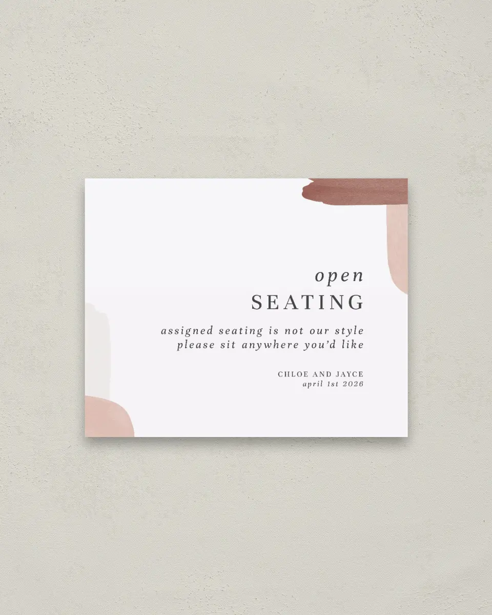 This is a 16" x 20" Pick a Seat Sign called Mod Paint printed in full color