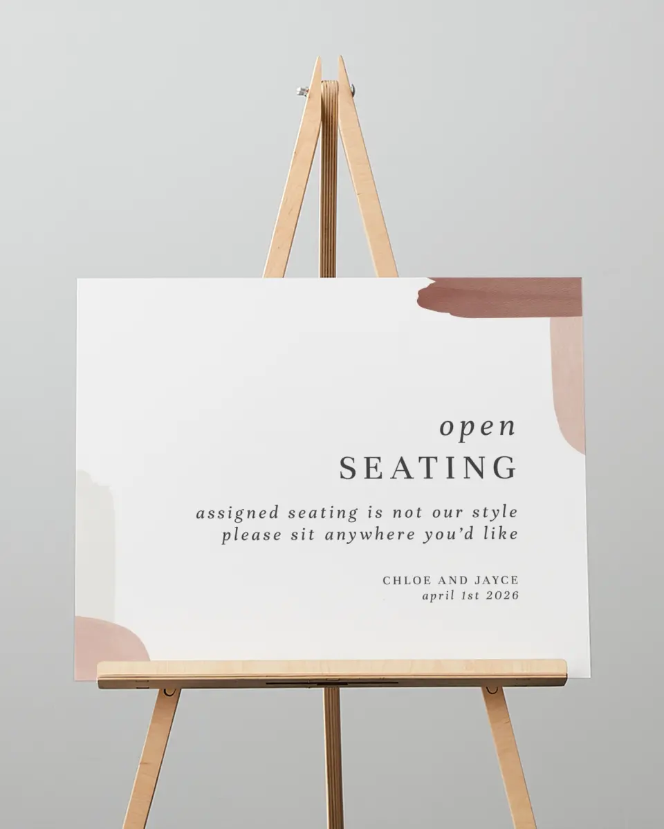 This is a 16" x 20" Pick a Seat Sign called Mod Paint printed in full color