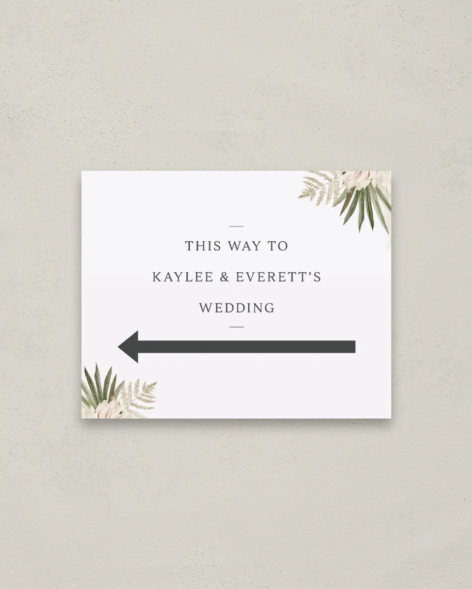 This is a 16" x 20" Direction Sign called Serene Flora printed in full color