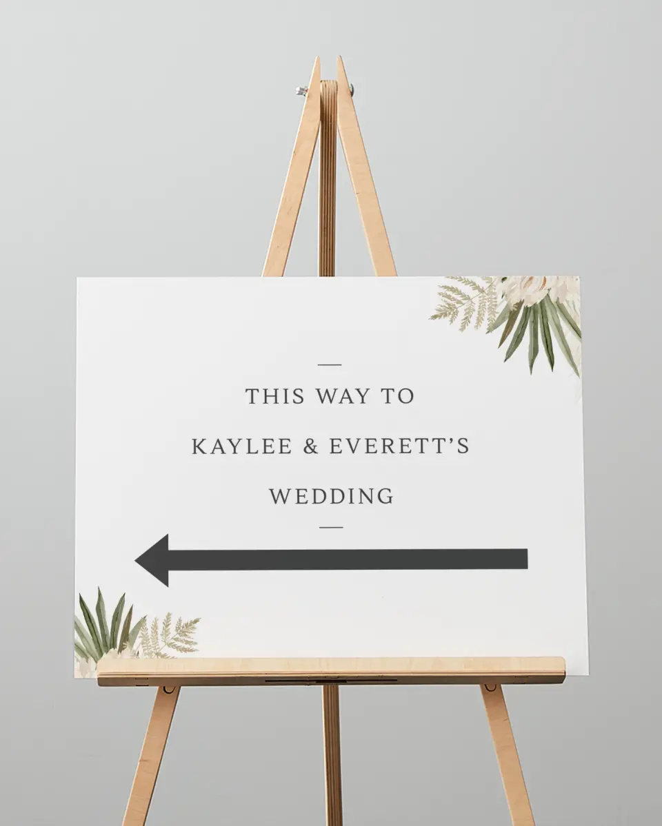 This is a 16" x 20" Direction Sign called Serene Flora printed in full color