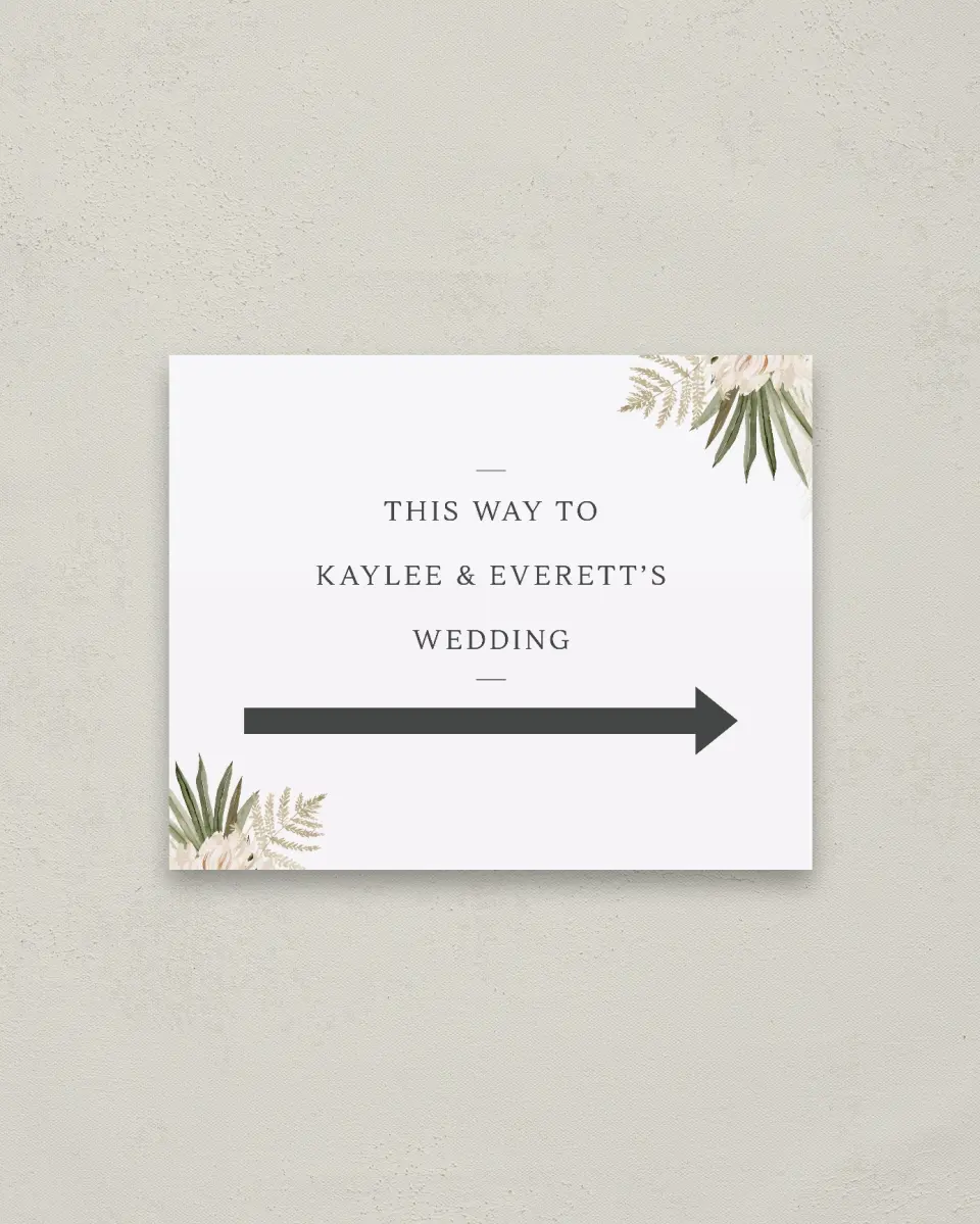 This is a 16" x 20" Direction Sign called Serene Flora printed in full color