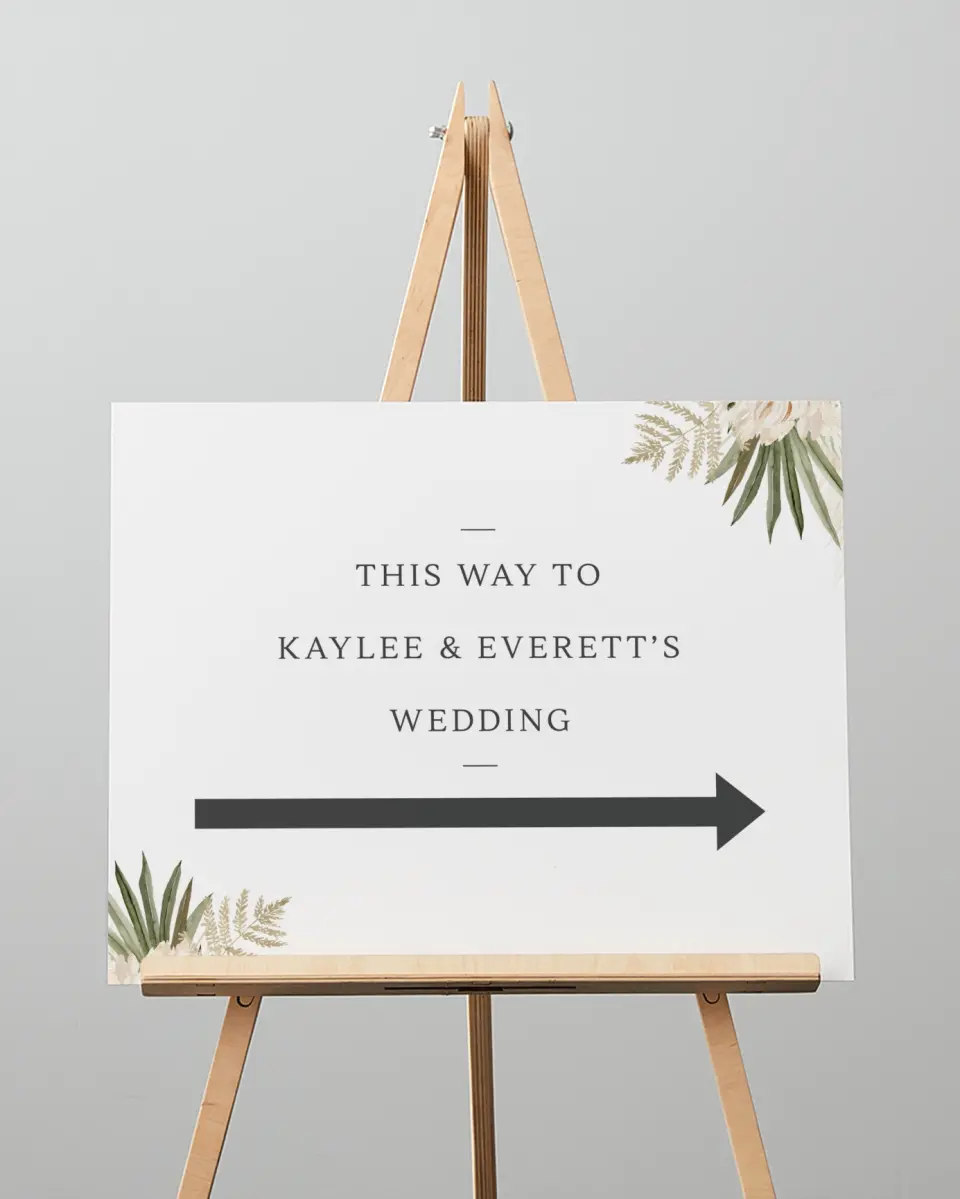 This is a 16" x 20" Direction Sign called Serene Flora printed in full color