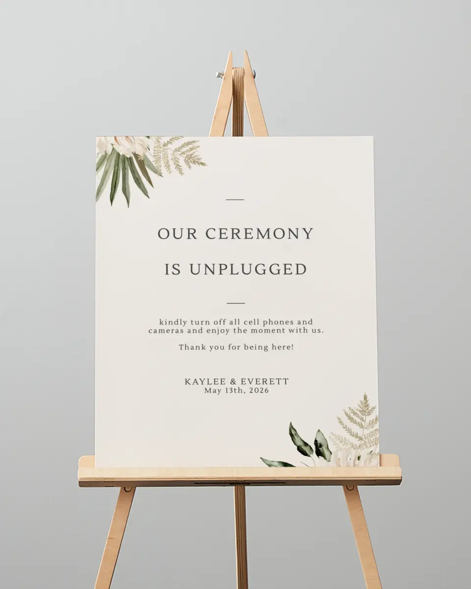 This is a 16" x 20" Unplugged Sign called Serene Flora printed in full color