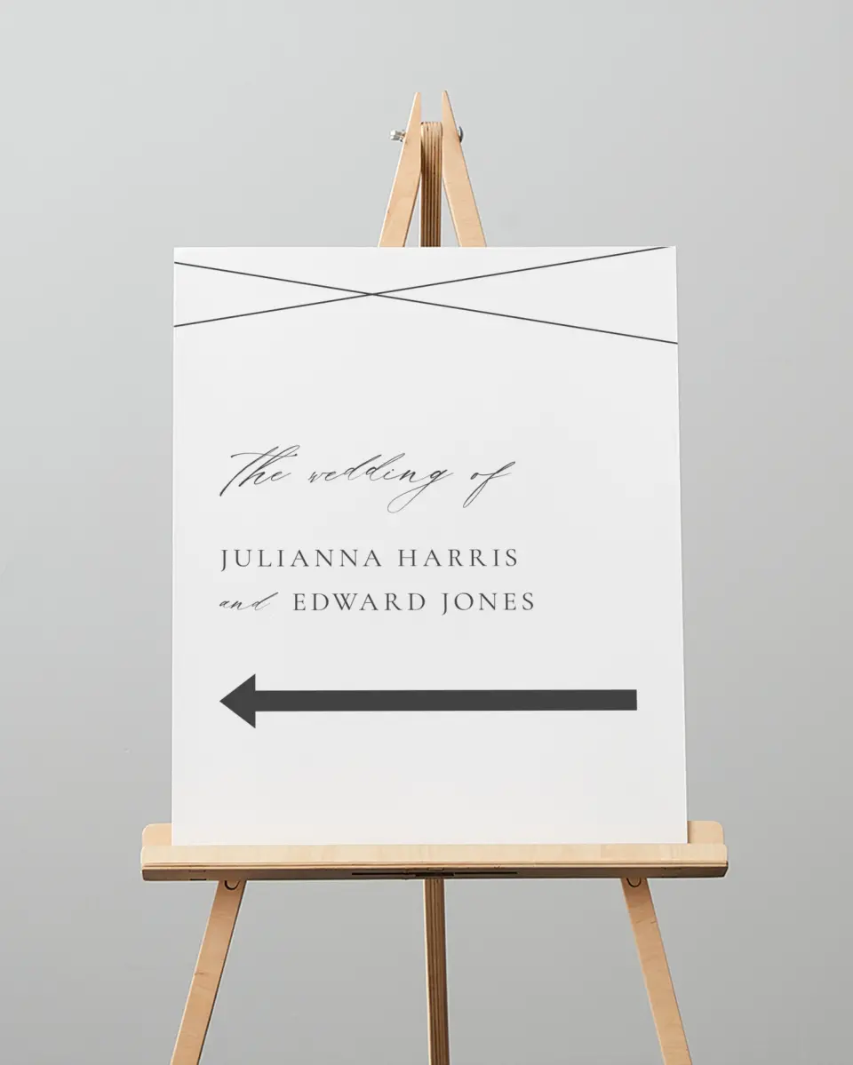 This is a 16" x 20" Direction Sign called Distinct Lines printed in full color