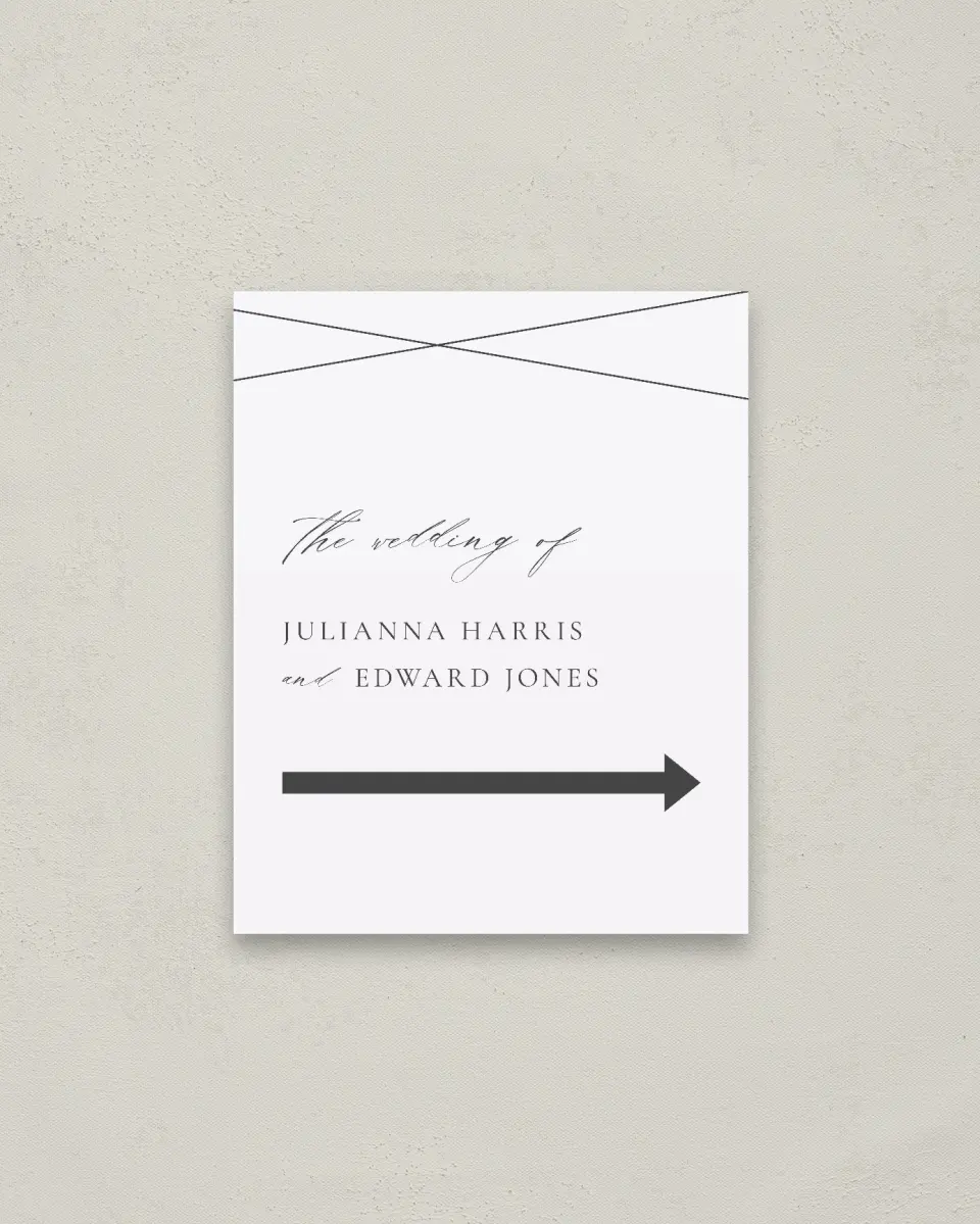This is a 16" x 20" Direction Sign called Distinct Lines printed in full color