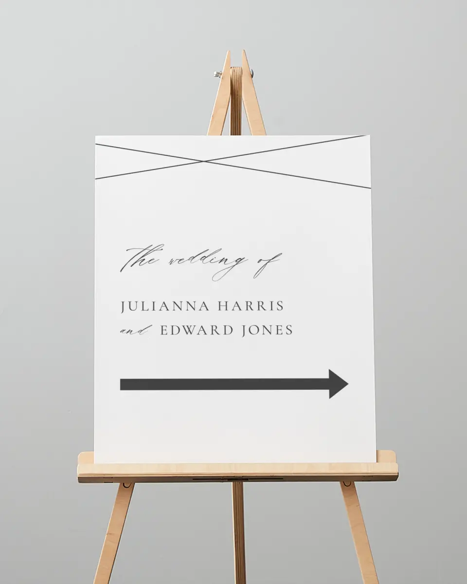 This is a 16" x 20" Direction Sign called Distinct Lines printed in full color
