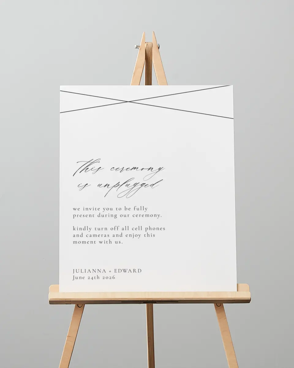 This is a 16" x 20" Unplugged Sign called Distinct Lines printed in full color