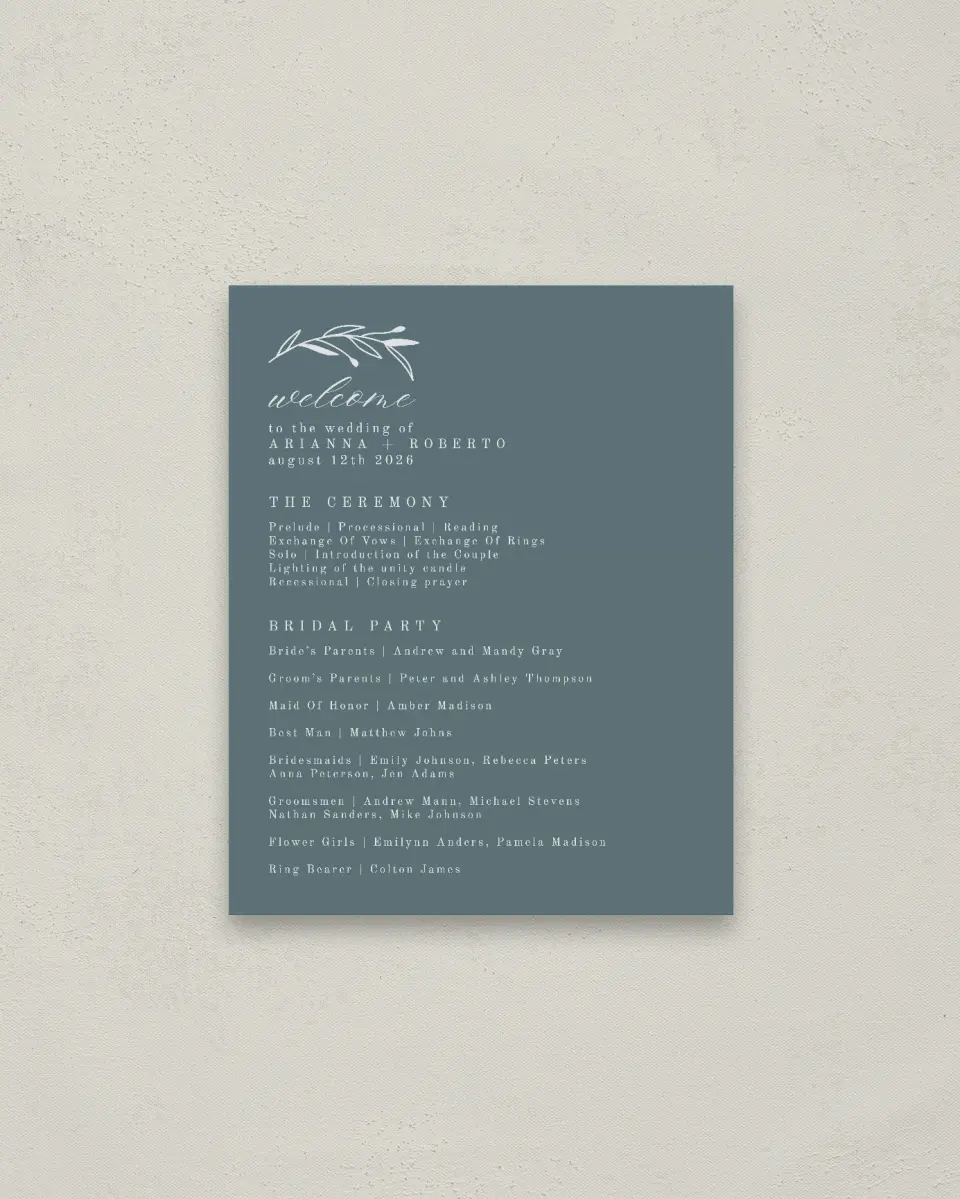 This is a 16" x 20" Ceremony Sign called Growing Arc printed in full color