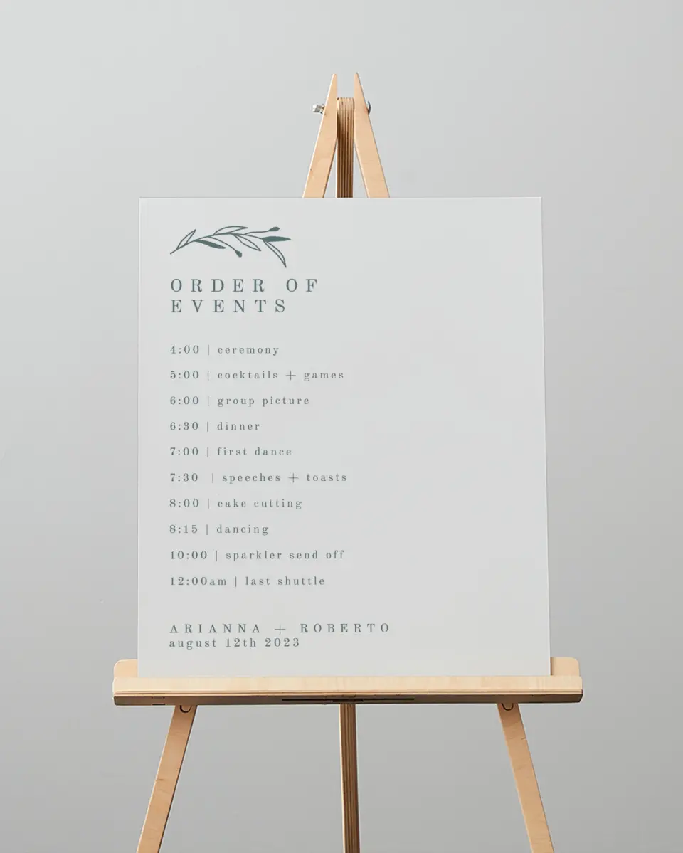 This is a 16" x 20" Schedule Sign called Growing Arc printed in full color