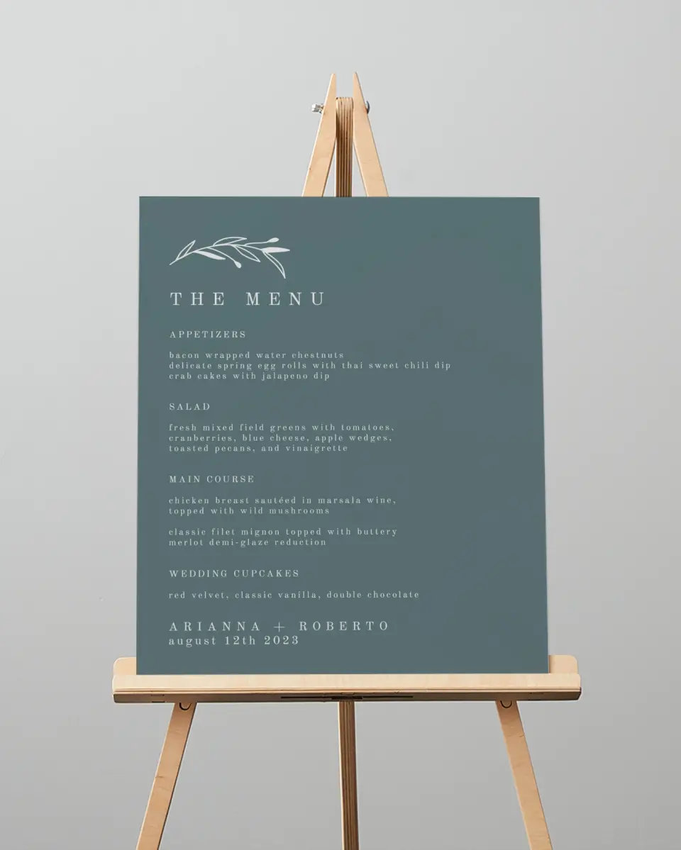 This is a 16" x 20" Menu Sign called Growing Arc printed in full color