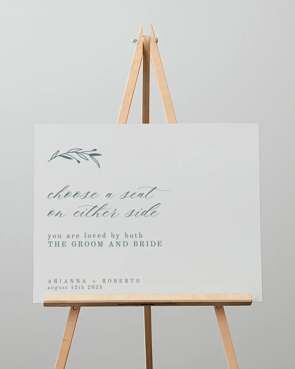 This is a 16" x 20" Pick a Seat Sign called Growing Arc printed in full color